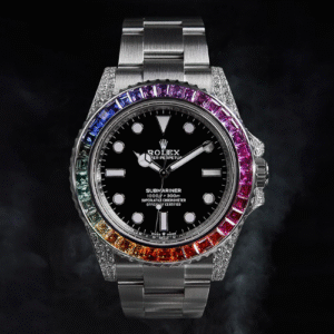 RoleX Submariner 41mm,Oyster, Custom Diamond-Set, Rainbow.