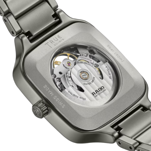 The Rado True Square Silver Skeleton high-tech materials.